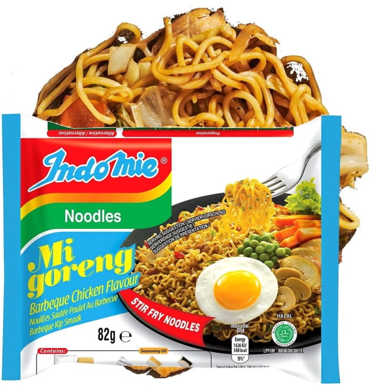Indonezyjski Makaron Zupka Stir Fry MI GORENG KURCZAK BARBECUE Instant Noodles 80g INDOMIE