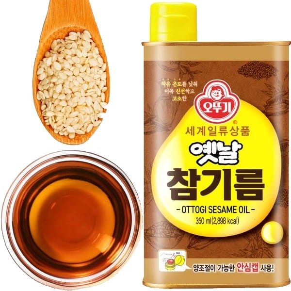 Koreański Olej Sezamowy z Prażonych Ziaren Sezamu Sesame Oil 350ml OTTOGI