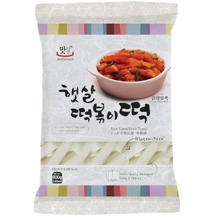 Kluski Ryżowe Koreańskie Korean Tteokbokki Topokki Rurki Stick 600g (3x200g) MATAMUN