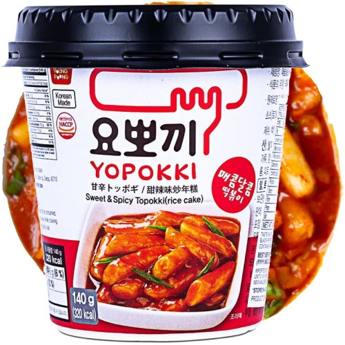Koreańskie Kluski Ryżowe Topokki w Słodko Pikantnym Sosie YOPOKKI 140g YOUNG POONG