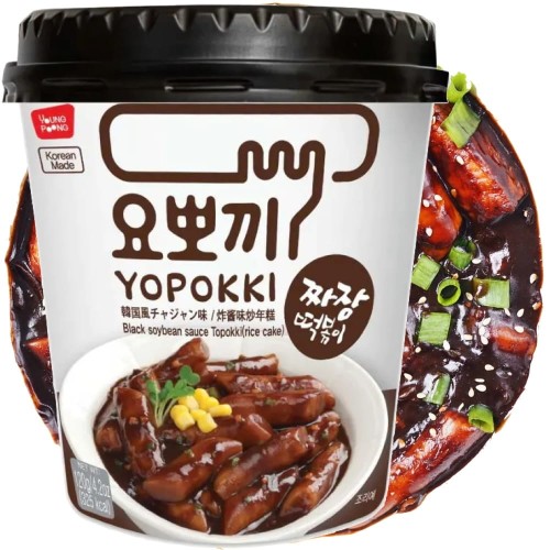 Koreańskie Kluski Ryżowe Topokki w Sosie z Czarnej Fasoli YOPOKKI 120g YOUNG POONG