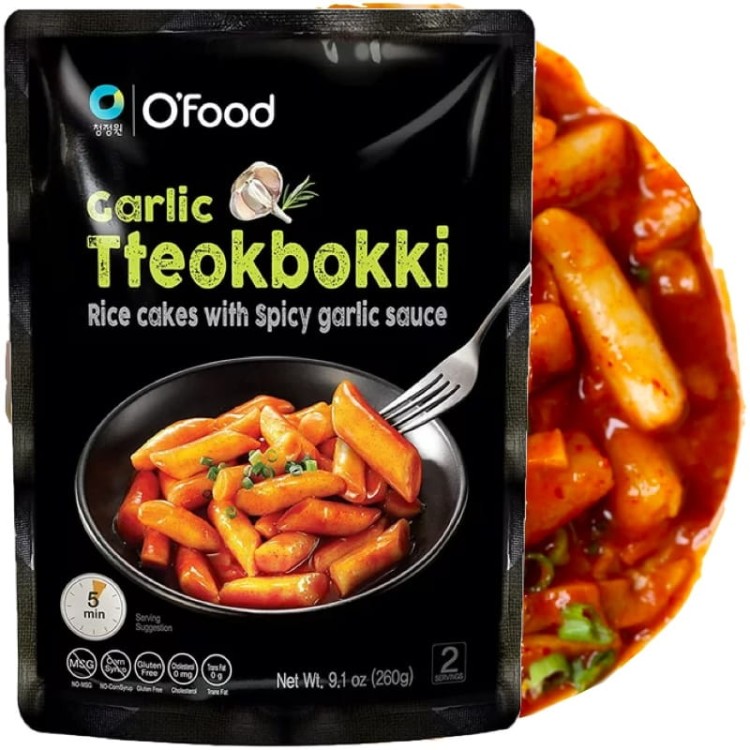 Kluski Ryżowe Tteokbokki z Chili i Czosnkiem 3 Minuty 2 Porcje 260g DAESANG