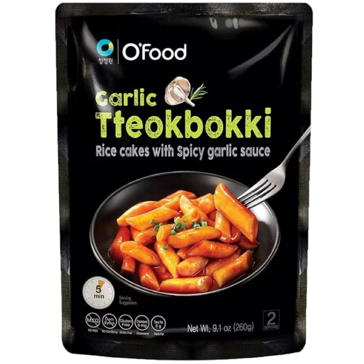 Kluski Ryżowe Tteokbokki z Chili i Czosnkiem 3 Minuty 2 Porcje 260g DAESANG