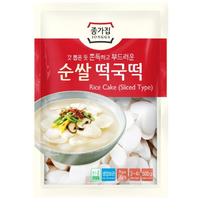 Koreańskie Kluski Ryżowe Tteokbokki Topokki Plasterki Sliced 500g JONGGA