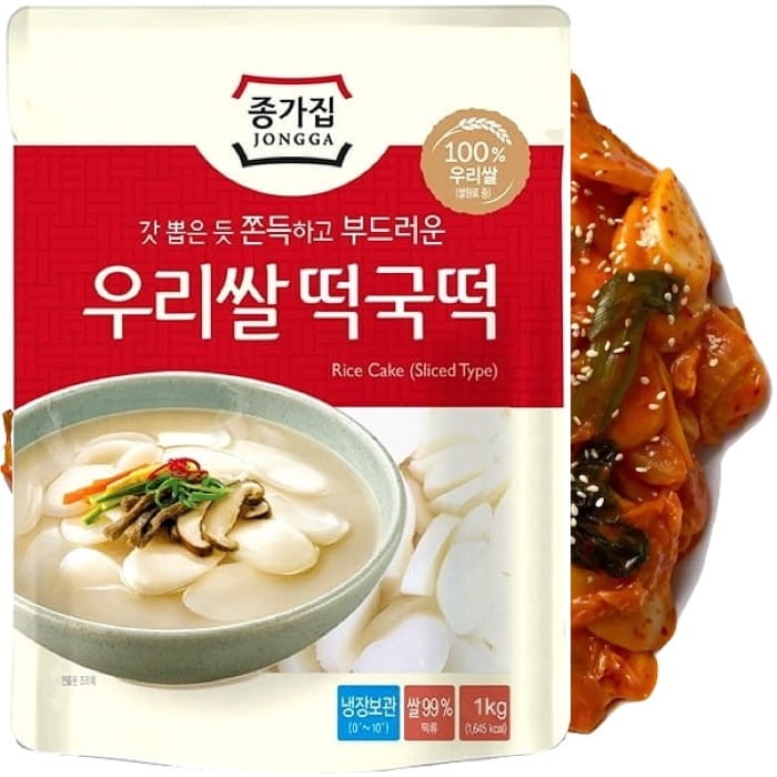 Kluski Ryżowe Koreańskie Korean Tteokbokki Topokki Plasterki 1kg JONGGA