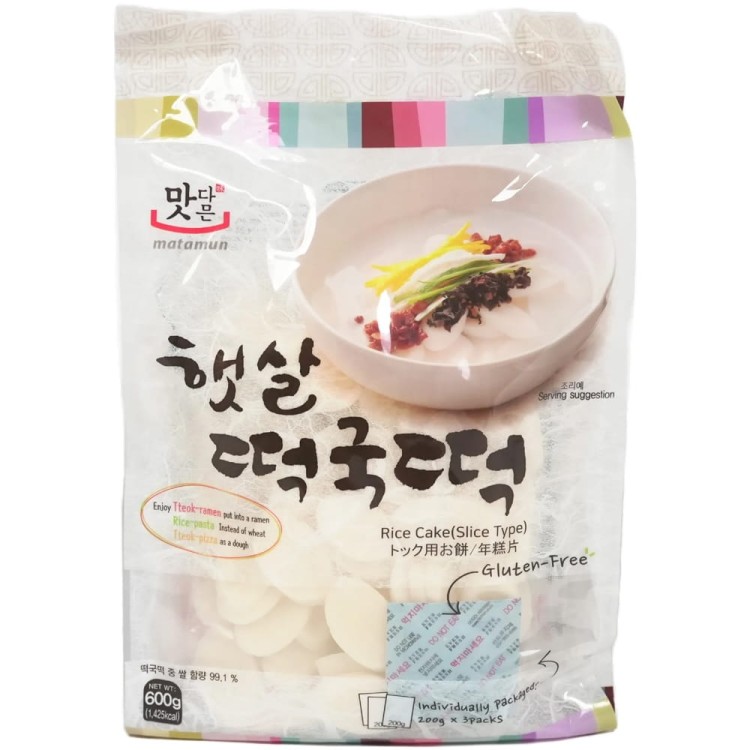 Kluski Ryżowe Koreańskie Korean Tteokguk Plasterki Slice 600g (3x200g) MATAMUN