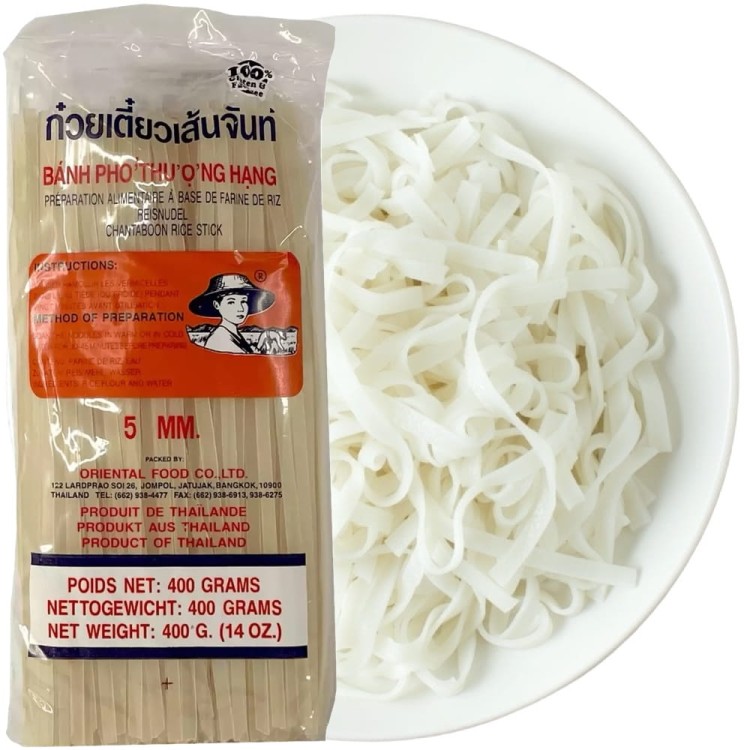 Tajski Makaron Ryżowy Wstążka Tasiemki 5mm Bez Glutenu 400g FARMER BRAND