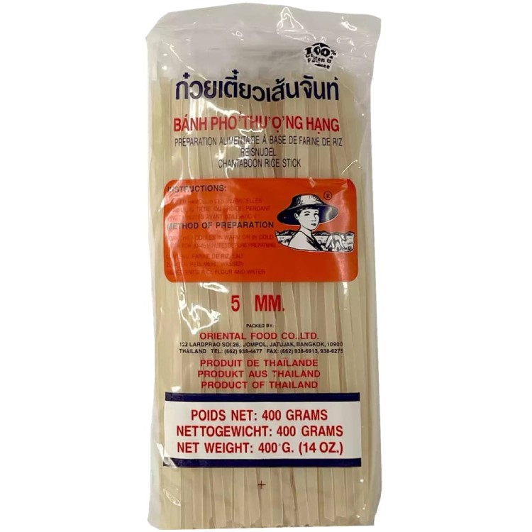 Tajski Makaron Ryżowy Wstążka Tasiemki 5mm Bez Glutenu 400g FARMER BRAND