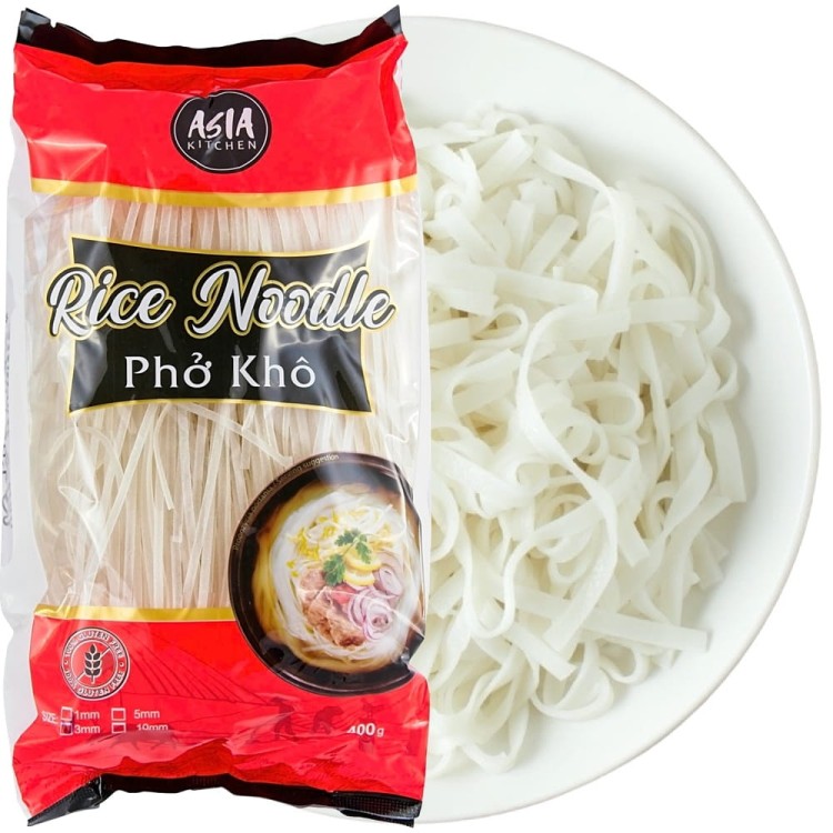 Wietnamski Makaron Ryżowy Wstążki Tasiemki 3mm Bezglutenowy 400g ASIA KITCHEN
