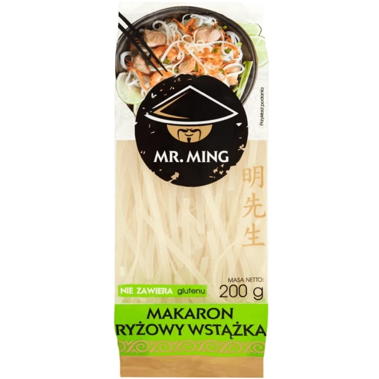 Wietnamski Makaron Ryżowy Wstążka Tasiemki 4mm Do Pad Thai 200g MR. MING