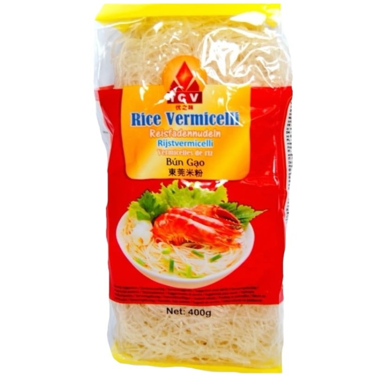 Azjatycki Makaron Ryżowy Vermicelli Nitki Porcjowany Bezglutenowy 400g IC
