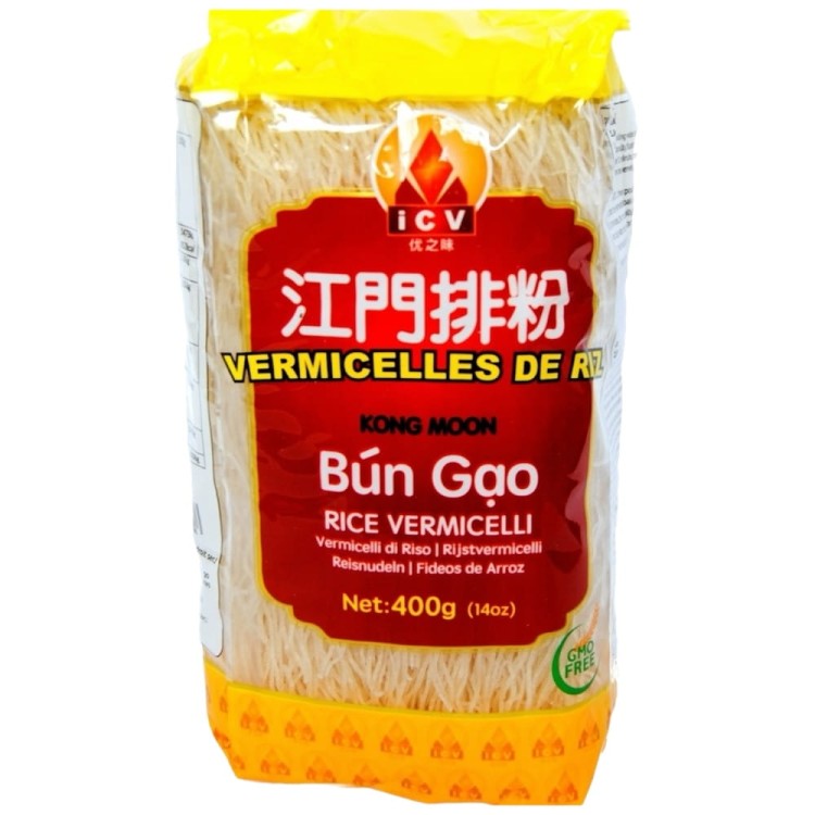 Makaron Ryżowy Vermicelli Nitki Do Zupy Bun Gao Bezglutenowy Kong Moon 400g ICV BRAND