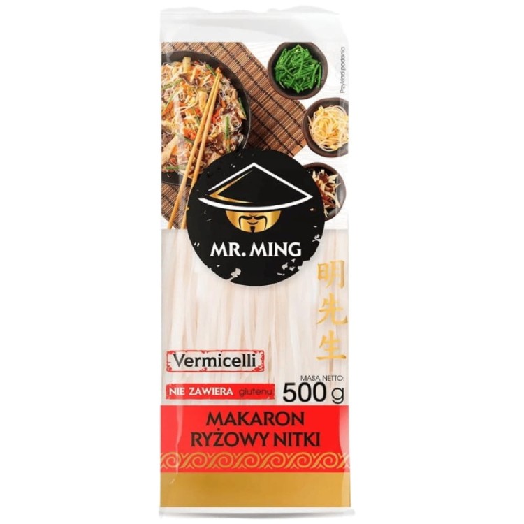 Makaron Ryżowy Vermicelli Nitki Do Zup i Potraw BEZ Glutenu 200g MR. MING