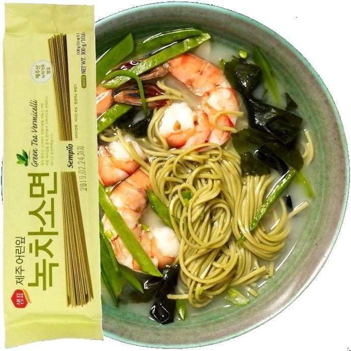Koreański Makaron Pszenny Vermiceli z Zieloną Herbatą Green Tea 300g SEMPIO