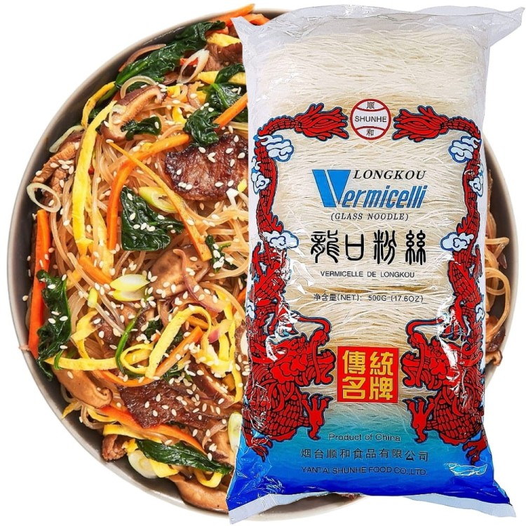 Chiński Makaron Sojowy z Fasoli Mung Vermicelli Longkou Glass Noodle 500g DING XI BRAND