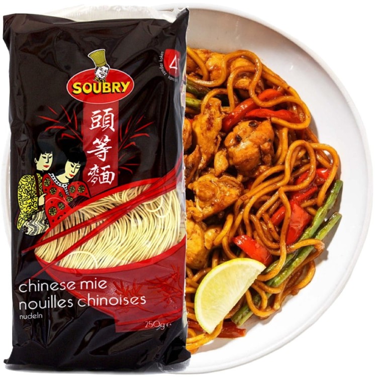 Chiński Makaron Mie Błyskawiczny Instant Do Woka Stir-Fry 4 Minuty 250g SOUBRY