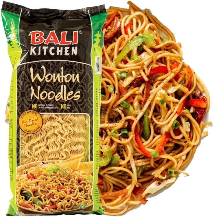 Indonezyjski Makaron Pszenny Klasyczny WONTON Do Woka Stir-Fry 200g BALI KITCHEN