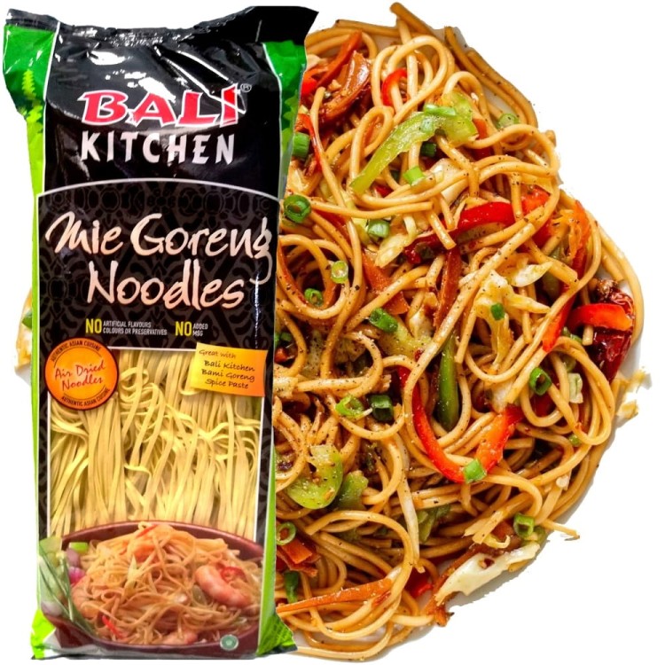 Indonezyjski Makaron Pszenny Wstążki MIE GORENG Do Woka Stir-Fry 200g BALI KITCHEN