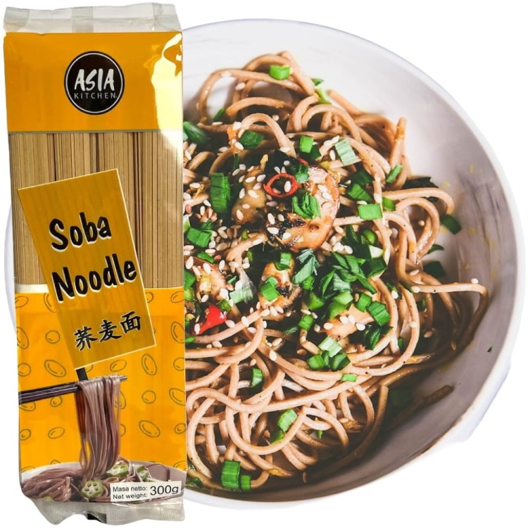Makaron Soba Japoński Brązowy Gryczany Do Zupy Porcjowany 300g ASIA KITCHEN