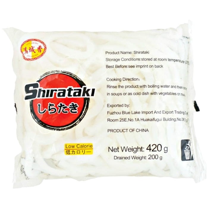 Makaron Bezglutenowy Shirataki Udon z Mąki Konjac w Zalewie 400g CITY AROMA