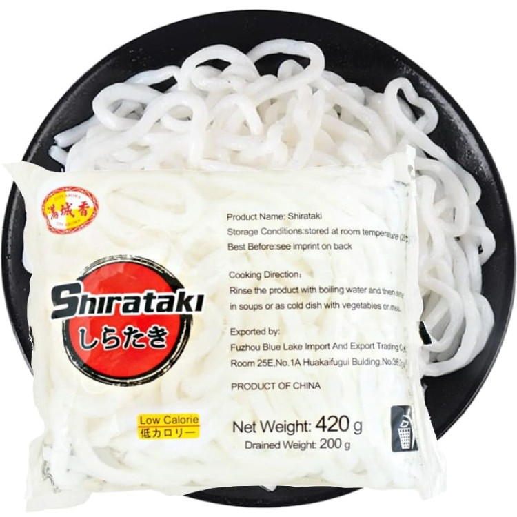 Makaron Bezglutenowy Shirataki Udon z Mąki Konjac w Zalewie 400g CITY AROMA