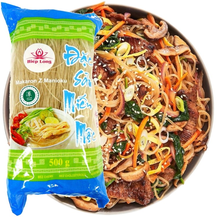 Wietnamski Makaron z Manioku Tapioki Glass Noodles Tapioca 500g HIEP LONG