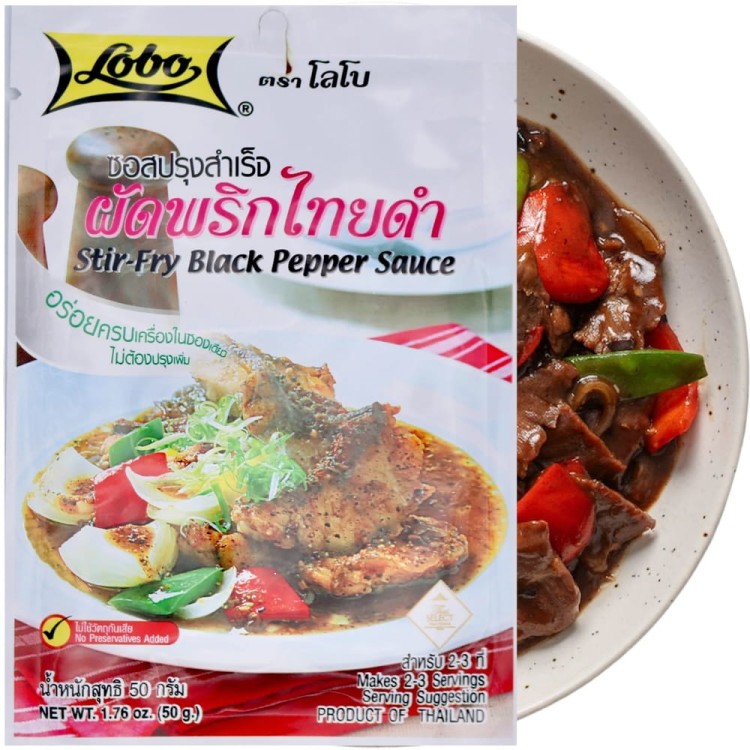 Sos Stir Fry z Czarnego Pieprzu Pieprzowy Do Woka Black Pepper Sauce 50g LOBO