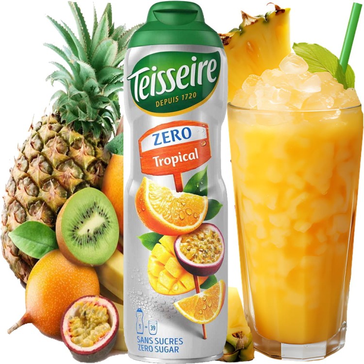 Syrop Koncentrat OWOCE TROPIKALNE Tropical BEZ CUKRU 600ml TEISSEIRE