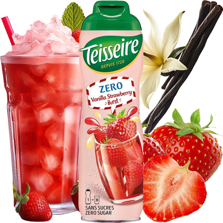Syrop Koncentrat WANILIA TRUSKAWKA BEZ CUKRU 600ml TEISSEIRE