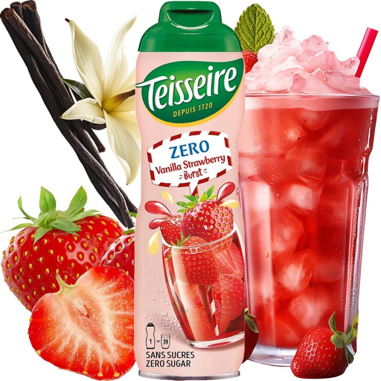 Syrop Koncentrat WANILIA TRUSKAWKA BEZ CUKRU 600ml TEISSEIRE