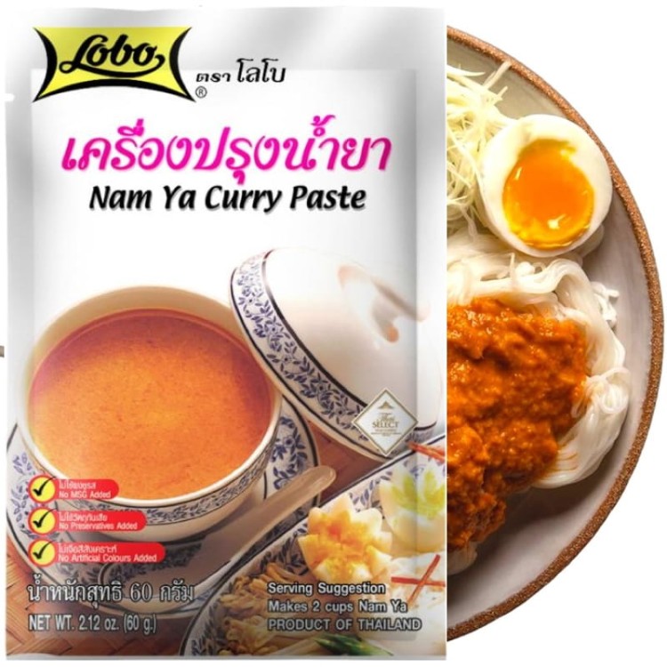 Tajska Aromatyczna Pasta Nam Ya Curry Do Potrawy z Makaronem 60g LOBO