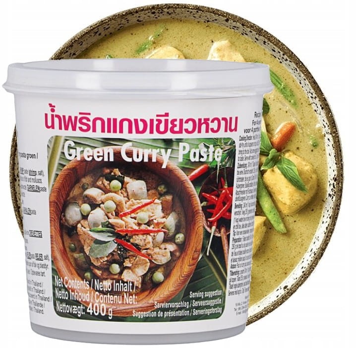 Zielona Tajska Pasta Curry z Papryczek Chili Bardzo Ostra 400g LOBO