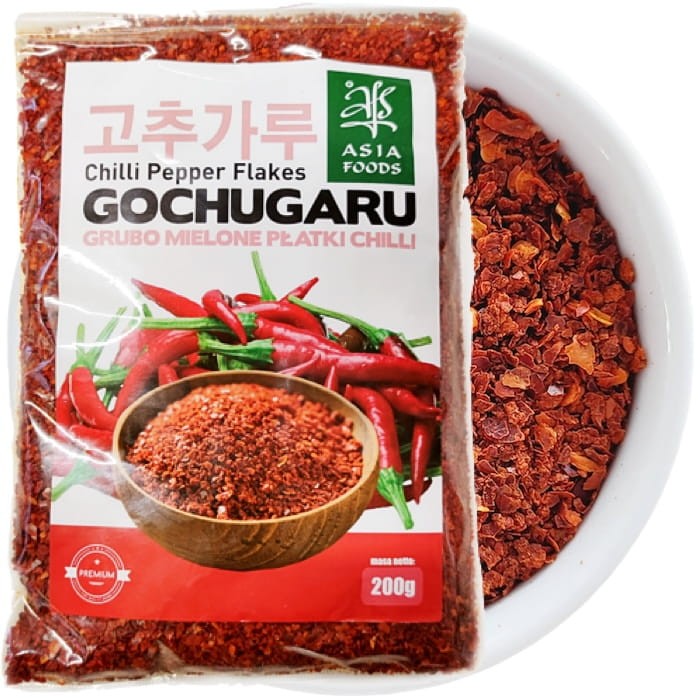 Papryka Chili Grubo Mielona PŁATKI Chilli Do KimChi Gochugaru Flakes 200g ASIA FOODS
