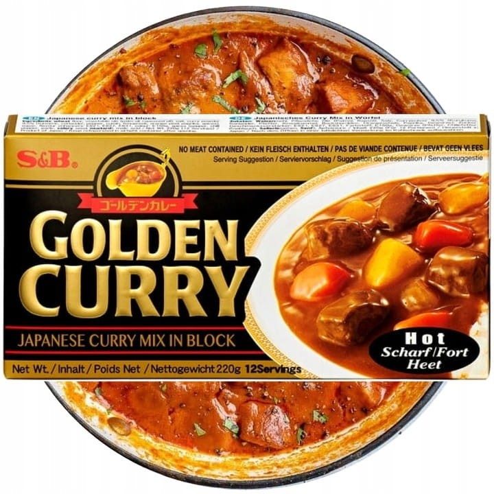 Japońskie Golden Curry HOT Ostre 12 Porcji 220g S&B