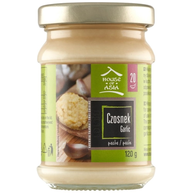 Aromatyczna Pasta z Czosnku Czosnek Mielony Garlic Paste 120g HOUSE OF ASIA