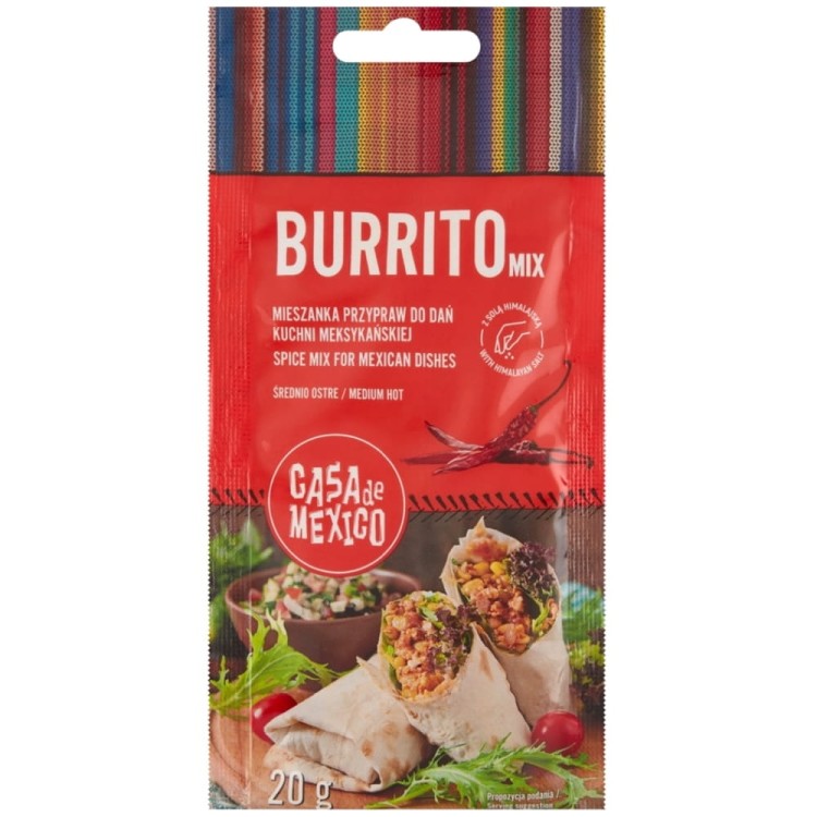 Meksykańska Ostra Przyprawa Mieszanka Do Potrawy Burrito 20g CASA DE MEXICO