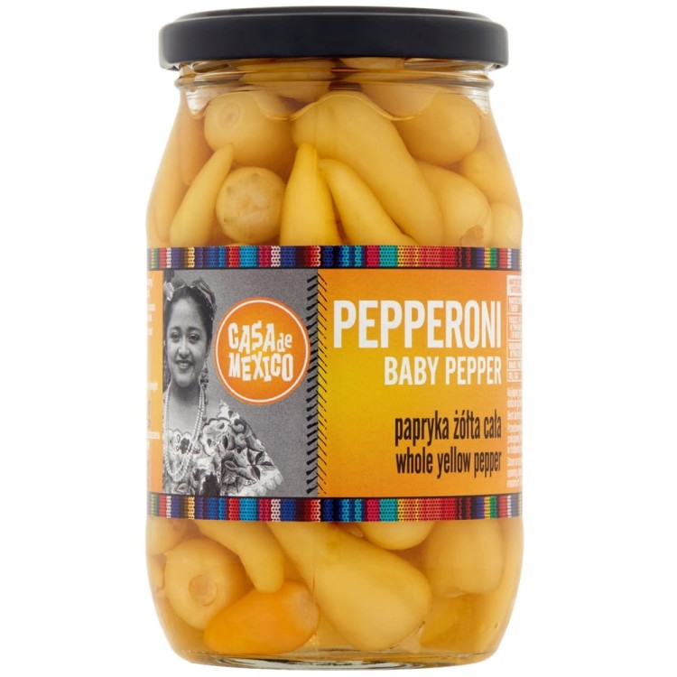 Papryka Papryczki Pepperoni Pepper Żółta Żółte Baby Całe 325g CASA DE MEXICO