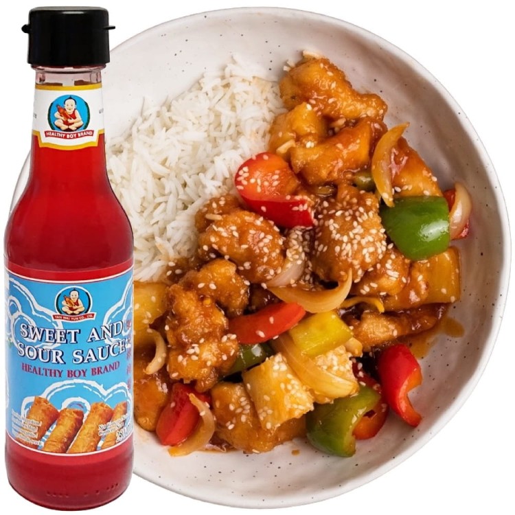 Sos Słodko Kwaśny Czerwony Kolor DIP Do Sajgonek i Spring Rolls 250ml HEALTHY BOY BRAND