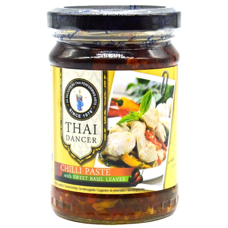Tajska Gęsta Ostra Pasta Chilli z Słodką Bazylią Basil Hot 200g THAI DANCER
