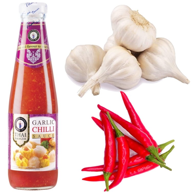 Tajski Sos Chili z Czosnkiem Chilli i Czosnek Pikantny Czosnkowy 300ml THAI DANCER