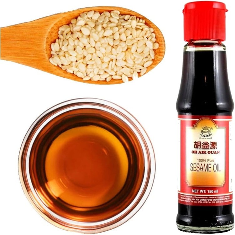 Olej Sezamowy z Prażonych Ziaren Sezamu 150ml Czysty Smak OH AIK GUAN