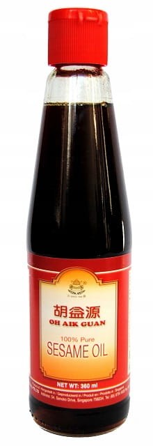 Olej Sezamowy z Prażonych Ziaren Sezamu Czysty Intensywny 360ml OH AIK GUAN