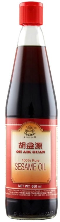 Olej Sezamowy z Prażonego Sezamu Orzechowy Smak i Aromat 650ml OH AIK GUAN