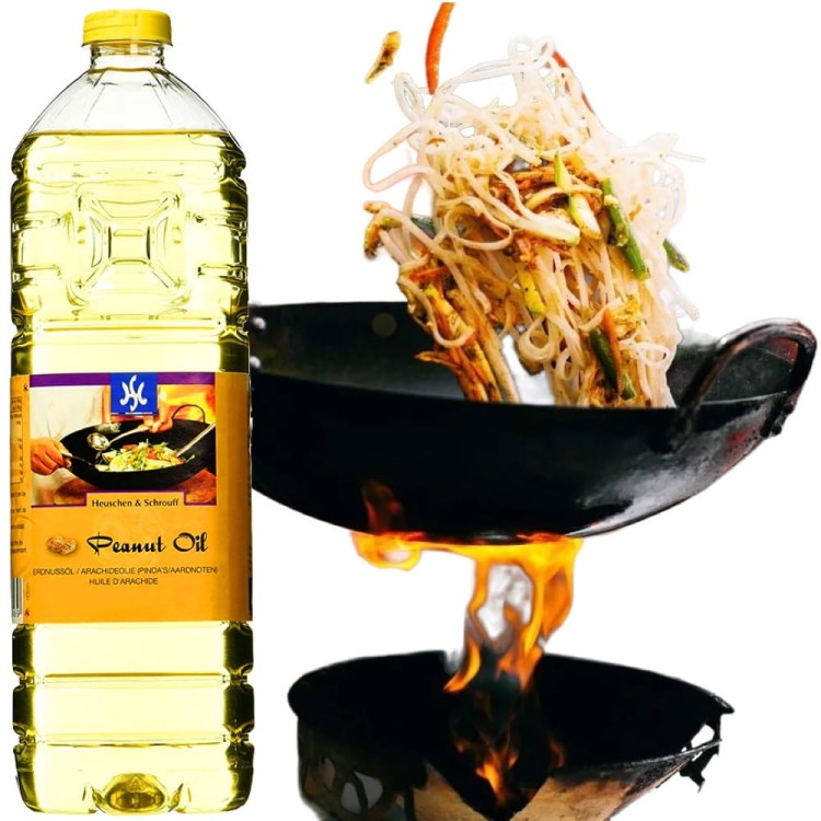 Olej Arachidowy z Orzeszków Ziemnych Dobry Do Smażenia w Woku 1 Litr 1000ml GOLDEN TURTLE