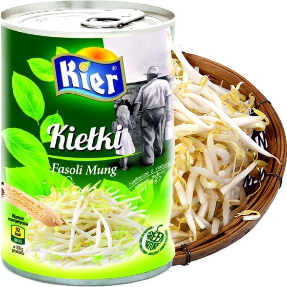 Chińskie Kiełki Fasoli Mung Mung Bean Sprouts w Zalewie w Puszce 425g KIER