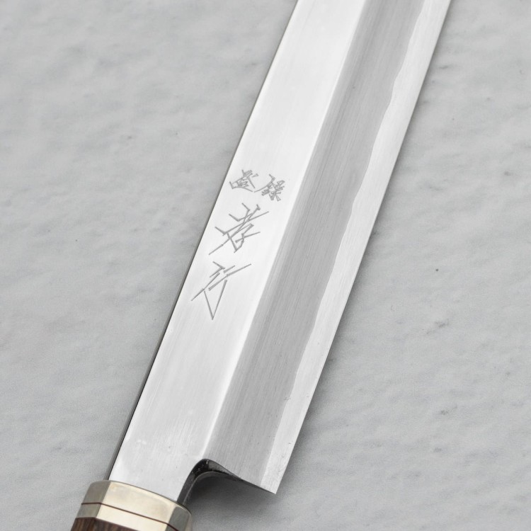 Sakai Takayuki Shiden Silver#3 Japoński Nóż Kuchenny Yanagiba Do Sushi Filetowania 60-61 HRC 27cm