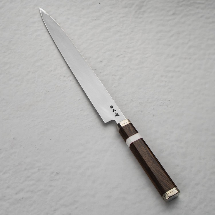 Sakai Takayuki Shiden Silver#3 Japoński Nóż Kuchenny Yanagiba Do Sushi Filetowania 60-61 HRC 27cm