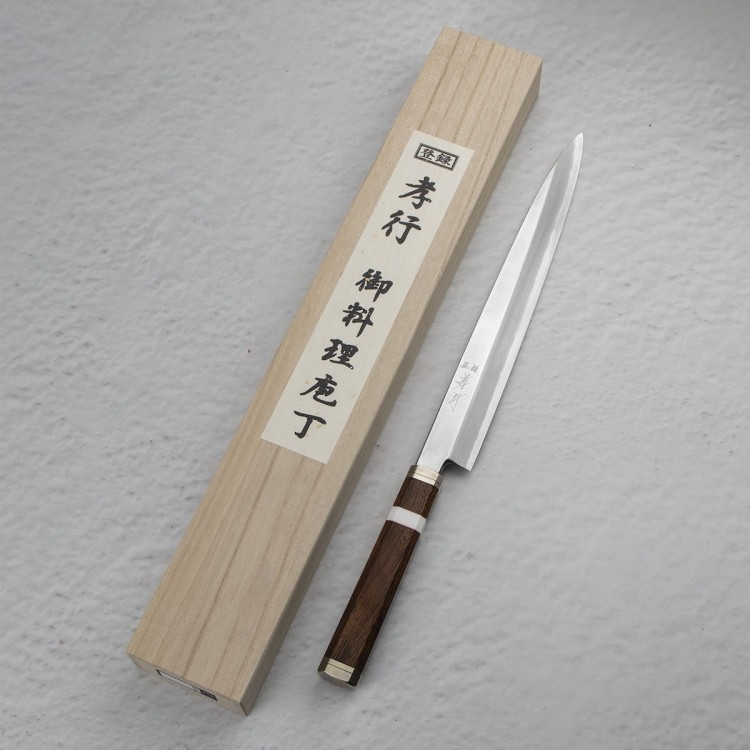 Sakai Takayuki Shiden Silver#3 Japoński Nóż Kuchenny Yanagiba Do Sushi Filetowania 60-61 HRC 27cm