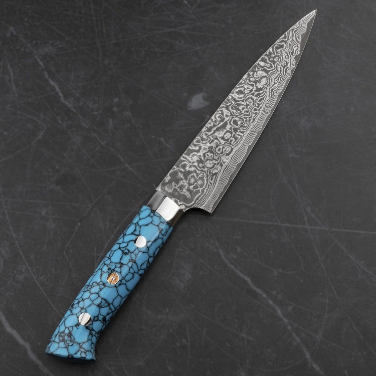 Takeshi Saji BTQ R-2 Black Ręcznie Kuty Japoński Nóż Uniwersalny 15cm