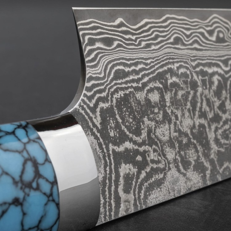 Takeshi Saji BTQ R-2 Black Ręcznie Kuty Japoński Nóż Bunka 17cm